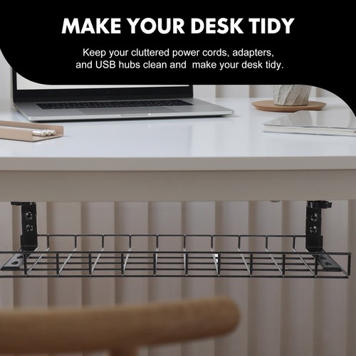 Wire Storage Rack Cable Organiser Desk Basket under No Drill Management - 第 8/12 張圖片