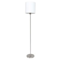 Stehleuchte Standlampe Leuchte Beistellleuchte Wohnzimmer, Metall Silber Stoff