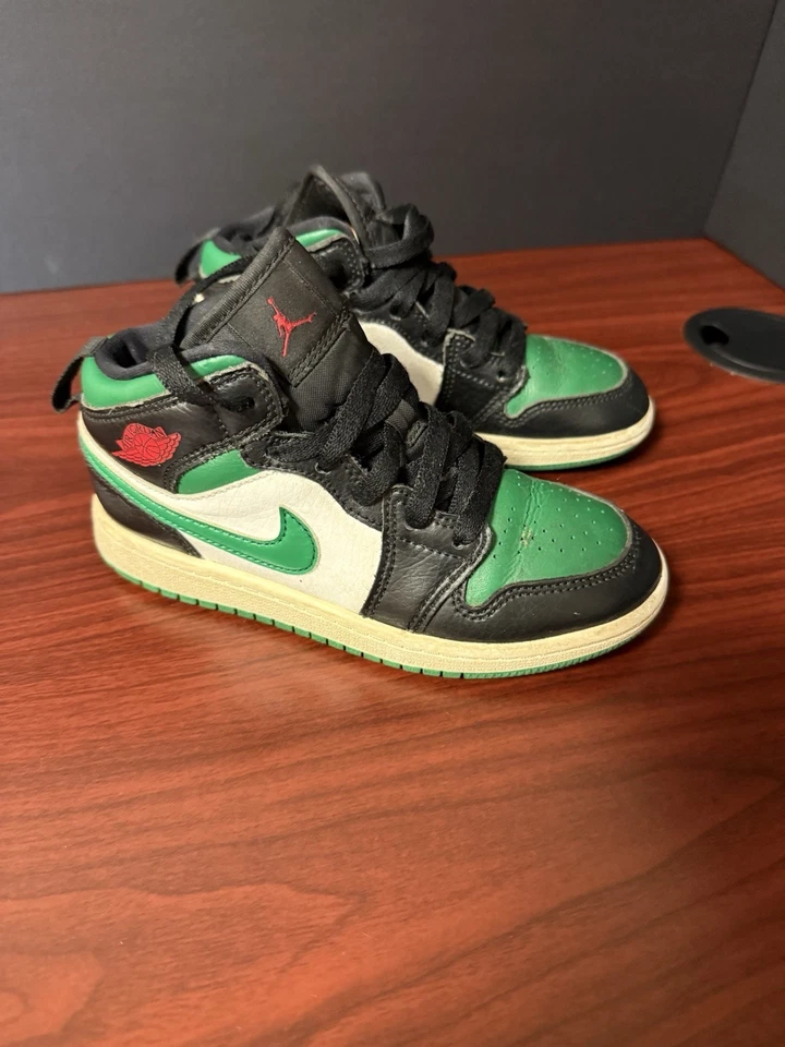 Nike Air Jordan 1 Talla 13C Medio Negro Verde Pino 2019 640734-067, Jordan 13C Foto 3 de 4