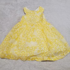 Mini Boden Sunshine Yellow White Floral Sleeveless Crossback Sun Dress Girl 2 3