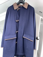 Toggi vintage Pure Wool Coat With Leather Collar And Toggles Size Large/XL