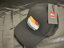 Quiksilver Hat Cap L / XL Stretch Fit Seascape Patch Logo Curve Brim Black NEW