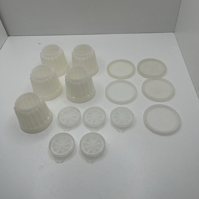 5 Tupperware Mini Jello Mold Jel-ette Molds Single Star Caps & Lids #297 Vintage