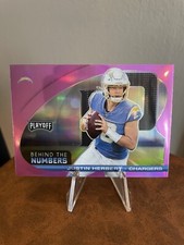 2021 Panini Playoff - Behind The Numbers Pink Prizm #BTN-JHE Justin Herbert