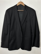  407 Hugo Boss Johnstons5/Lenon1 Solid Black Suit Jacket Size 42 Short