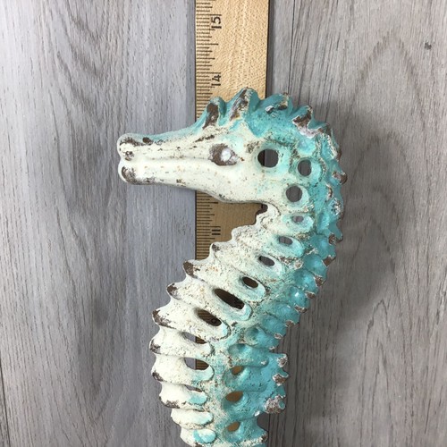 Cast Iron Seahorse Statuette Sea-life Decor Marine Art Beach Theme Decoration - Picture 2 of 18