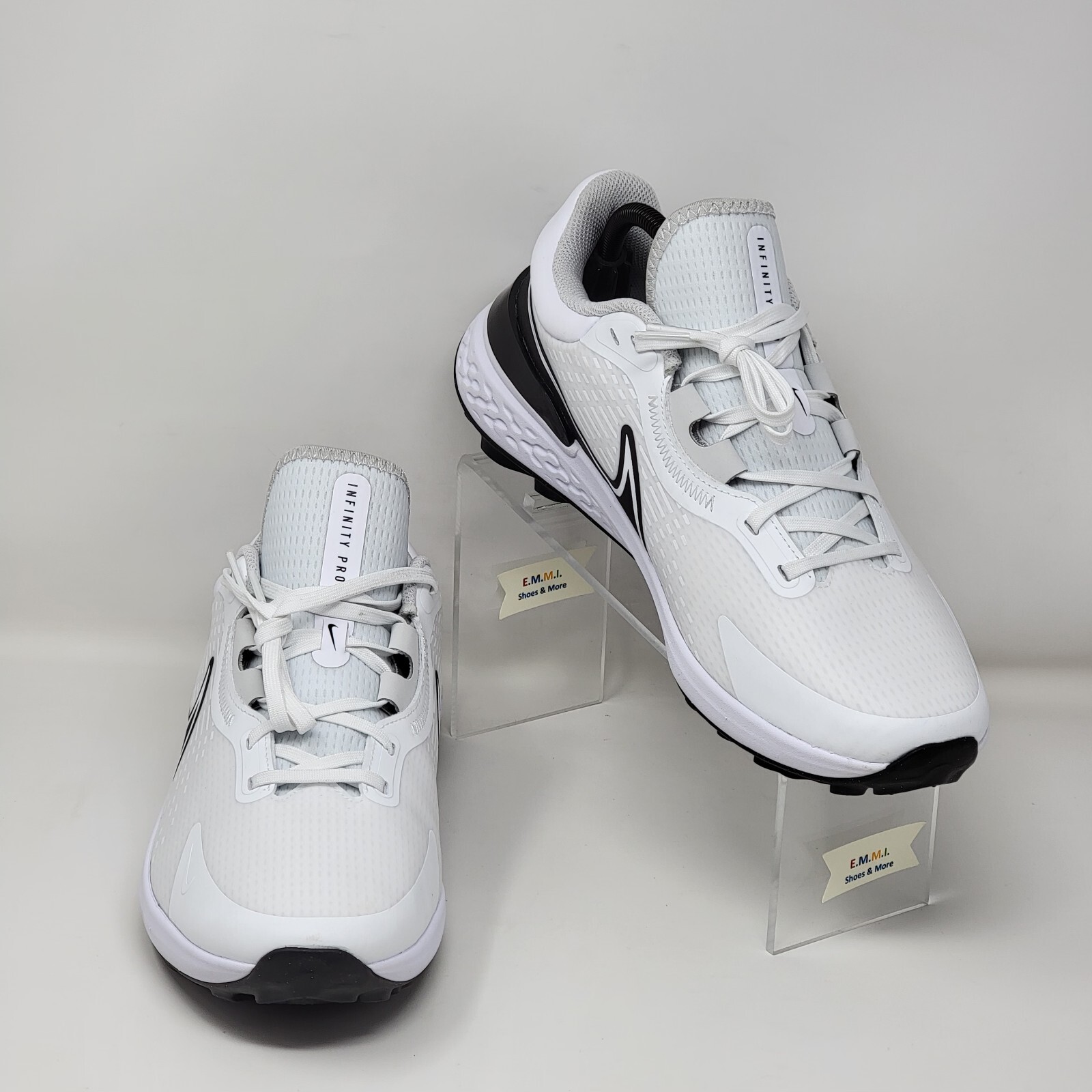 Nike Infinity Pro 2 Mens Spikeless Golf Shoes Sz 11.5 White Black DJ5593-115 New