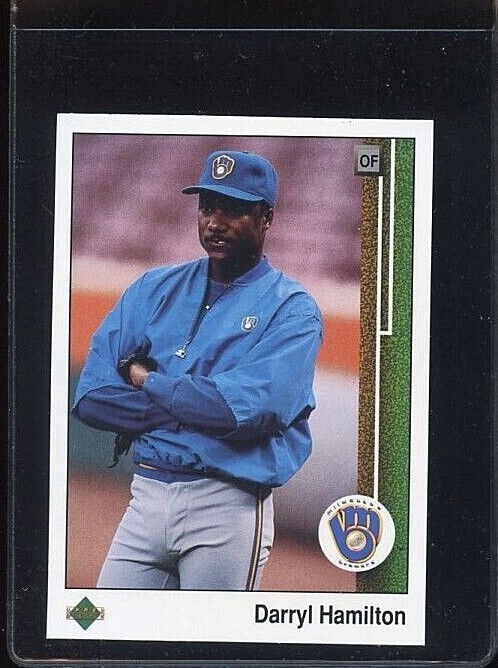 1989 UPPER DECK #301 DARRYL HAMILTON ROOKIE RC MILWAUKEE BREWERS