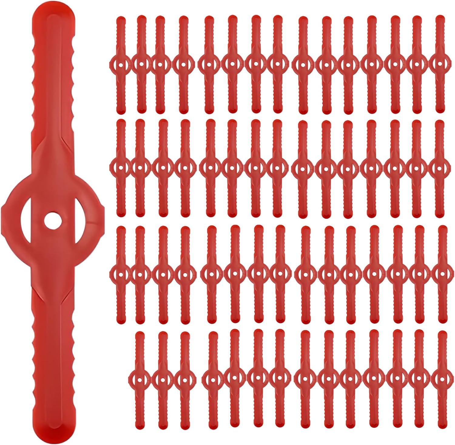 60 Pcs String Trimmer Head Blades Replace, Weed Eater Wacker Blades Plastic Repl