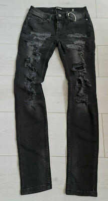 Tigha Damen Jeans Jill  Black Heavy Destroyed  27/32 