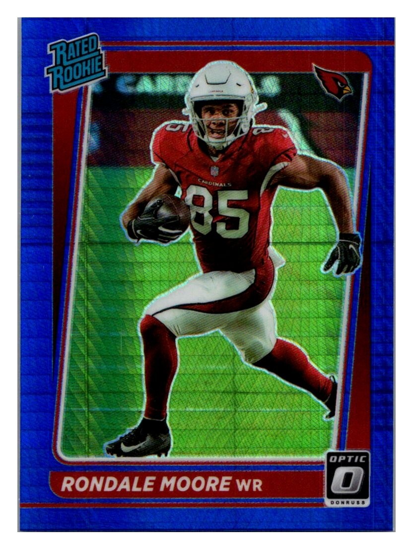 Rondale Moore 2021 Panini Donruss Optic Rated Rookie Blue Hyper Prizm RC #217