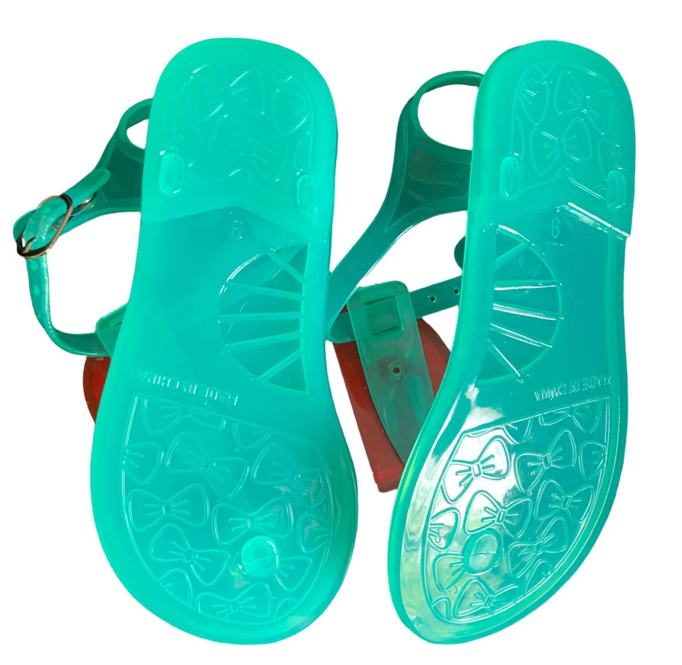 Sandalias turquesa tanga verano sandía gelatina talla 9 nuevas sin etiquetas para niñas pequeñas Foto 4 de 4