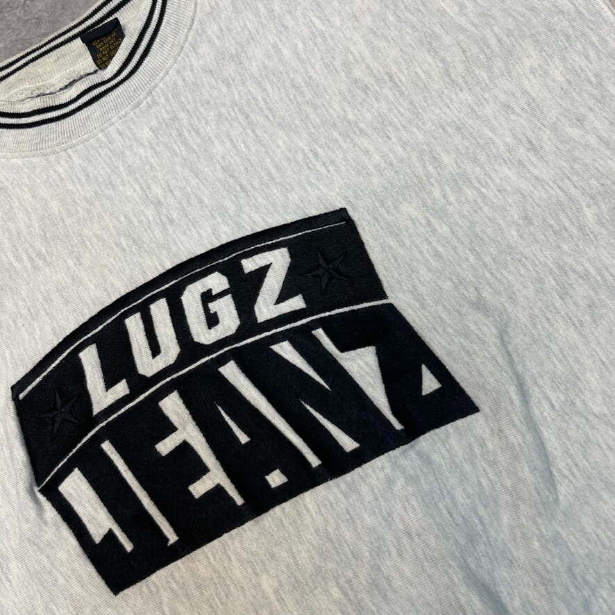 Lugz Jeanz Sweatshirt Mens Heavyweight Spellout Y2K Jumper, Grey, XL image 4