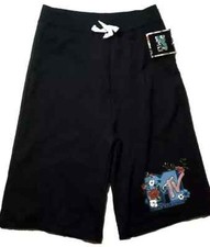 Girls XL 14-16 MTV Long Black Shorts Kids Music Television Gym Workout Jog Play