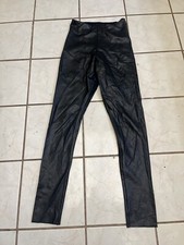 COMMANDO NEW Black High Rise Faux Leather Leggings Stretch Pants Sz M NWOT