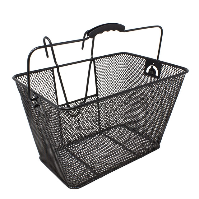 Cruiser Bike Square Steel Wire Bicycle Basket 311 Black W 15" X D 10" X