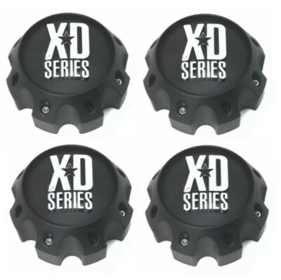 Set 4 KMC XD Series 8 Lug Wheel Center Cap Matte Black 8x6.5 8x165.1 8x170 8x180