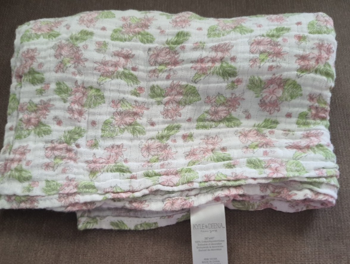 Kyle Deena Girl Muslin Baby Swaddle Blanket Floral Multicolor