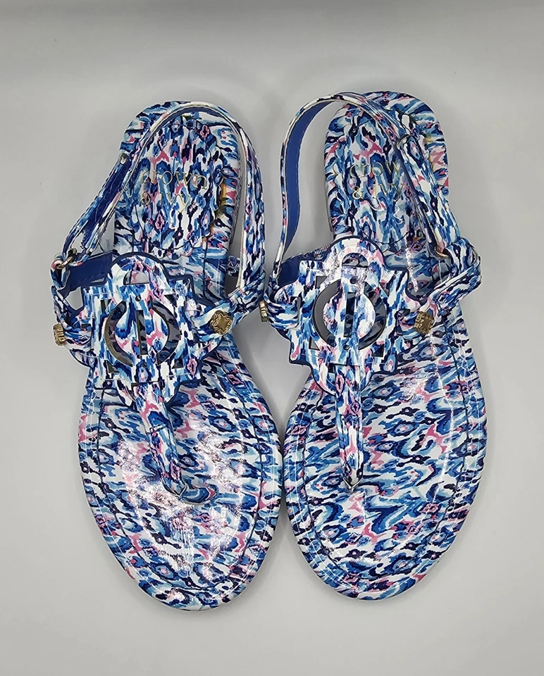 Sandalias para niñas talla 12 Paisley Wylie tanga azul y rosa corona e hiedra nuevas sin etiquetas Foto 3 de 4