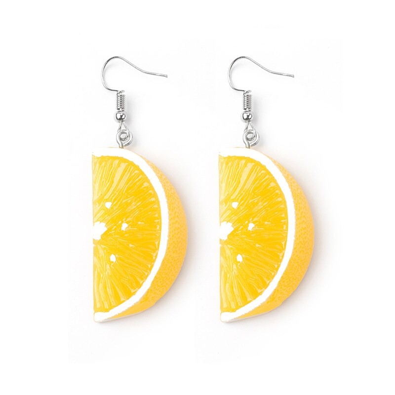 Resin Long Tangerine Pendant Earrings Fashion Fruit Drop Dangle Earrings