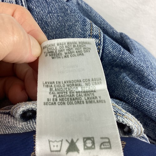 Levi Strauss Signature Jean Jacket Men's M Denim Blue Faded Distressed Trucker - Picture 13 of 14
