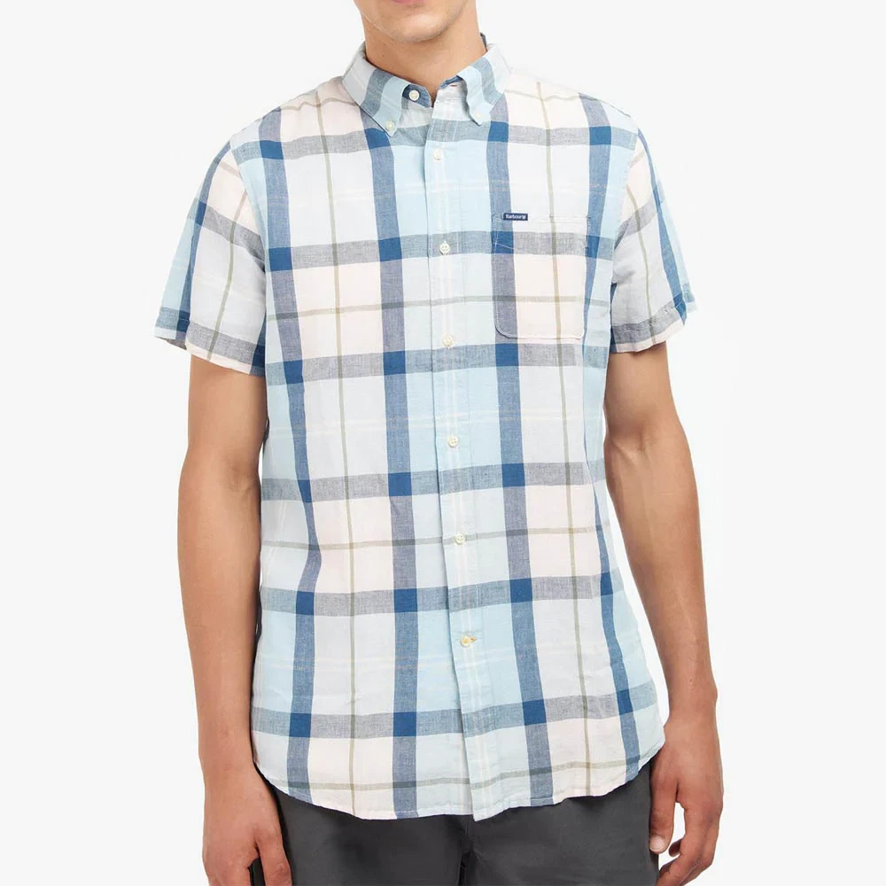 Barbour Angus Tailored Short Sleeve Shirt Pink Salt Tartan eBay