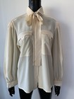 Escada Cream Silk pussy bow Shirt Size 36 / 10