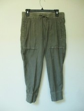 JAMES PERSE Women Surplus Linen Blend Utility Crop Pant RIVER ROCK 2/M 295 NWT