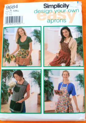 Simplicity 9684 Misses Full/Half Aprons Gardening Eggs Collecting Apron Pattern