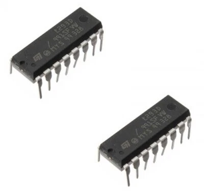 2 x L293D Motor Driver IC DIP16 H-Bridge Quad Channel Stepper DC Motor Controlle