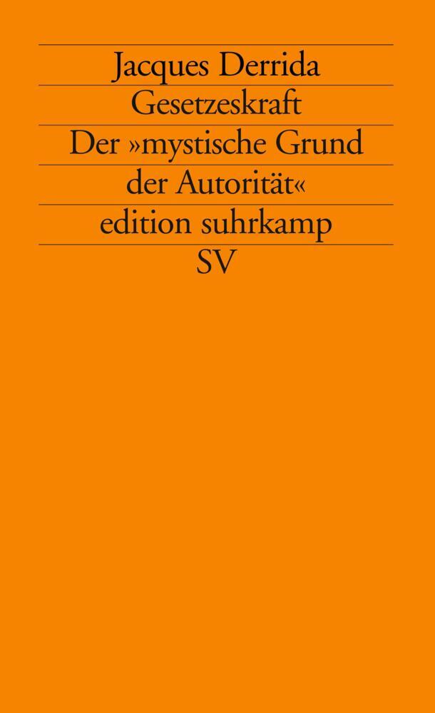 Thumbnail - Gesetzeskraft - Jacques Derrida - 9783518116456