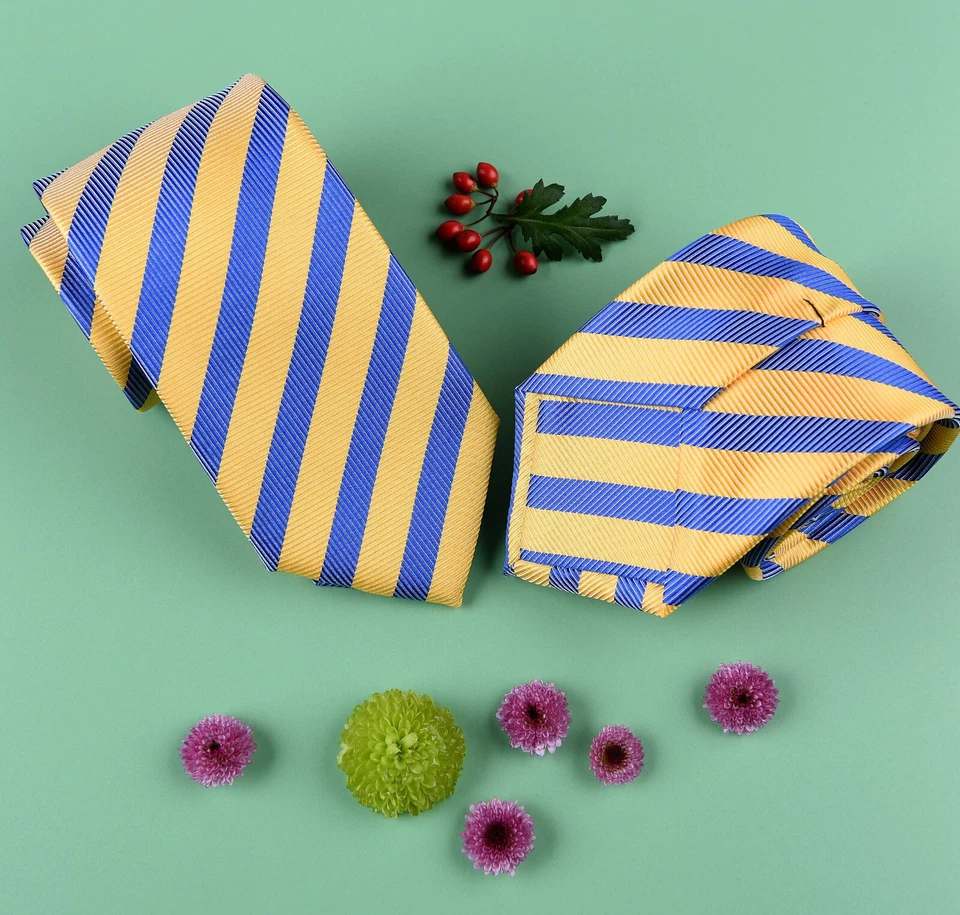 Corbatas a Rayas Ucranianas 3.15" Rayas Azul Amarillo Bandera Corbatas Foto 4 de 4