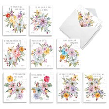 20 Asst'd Blank All Occasions Cards Set 4x5.12" w/ Envelope 10 Designs Rejoice