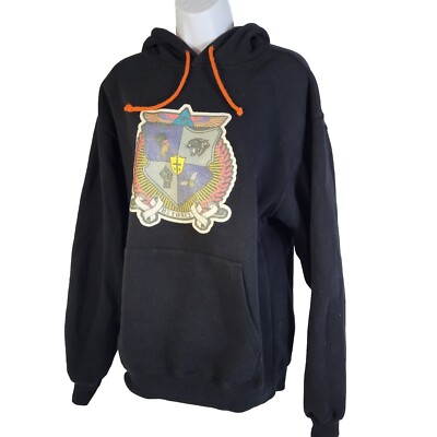 Beyonce Hoodie Womens M Black Sweatshirt Pullover Egyptian Coat Arms Crest Patch