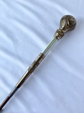 Antique Victorian Ornate Gold Filled  Mother of Pearl Parasol / Umbrella Handle