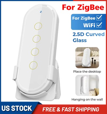 For Zigbee 4 Gang Wireless Switch Smart Home 12 Scenes Touch Remote Control App
