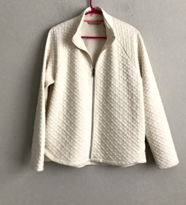 Isaac Mizrahi Soho Knit Jacquard Tulip Hem Jacket - Sea Salt (Sz