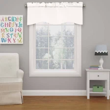 ECLIPSE Kendall Solid Scalloped Window Valance 42" x 18", White *FREE SHIPPING*