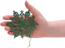 6pcs Snowflake Glitter Christmas Tree Hanging Decorations 10cm Plastic Ornaments