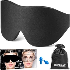 REMLAB Sleep Mask Sleeping Blindfold Light Blocking 3D Design Blackout Eye Masks