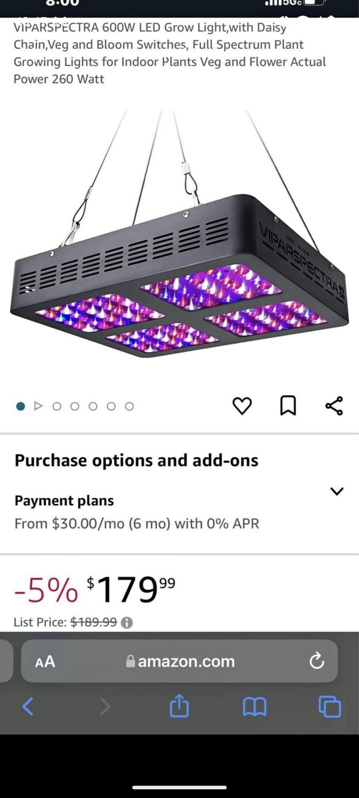 VIPARSPECTRA Reflector-Series 600W LED Grow Light Full Spectrum for Indoor Plant
