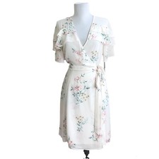 ASTR The Label Floral Wrap Mini Dress M Ruffled Cottagecore Milkmaid Soft Girl