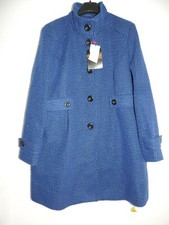 Simply Be Textured Coat Blue/black Size Uk 16 Dh009 Tt 08