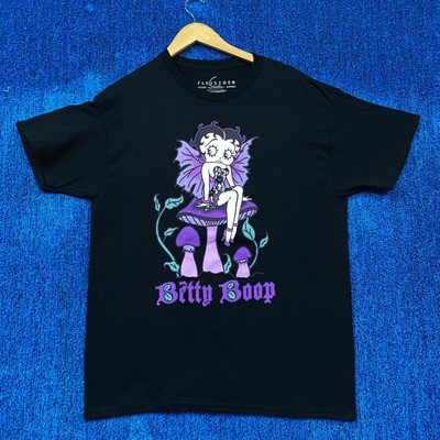 Betty Boop Mushroom Dark Pixie Fleischer Studios Movie Tee L