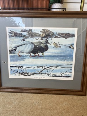 Michael Budden 1986  Winter Light Mallards  325/750 Original Sign 34x30 