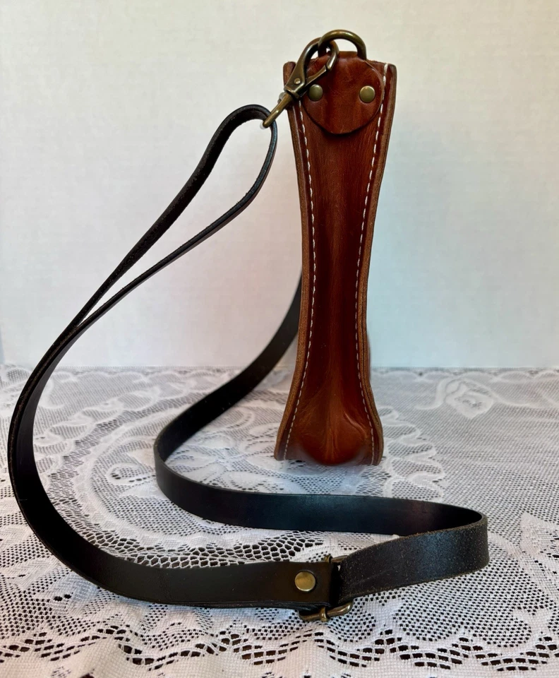 Винтажная сумка через плечо из натуральной коричневой кожи 10x9 латунная фурнитура ручной работы - Изображение 3 из 4