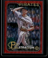 2024 Topps Update Hunter Stratton #US348 Rookie Red Crackle Foilboard