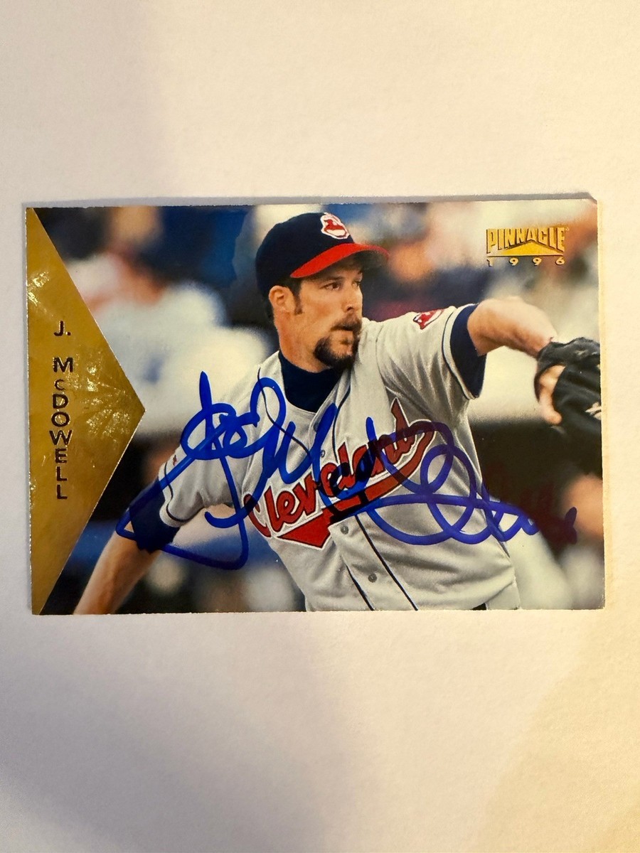 Autographed 1996 Pinnacle - Jack McDowell #359. Cleveland Indians