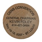 Wood Token Central States Numismatic Society 2007 — photo 3
