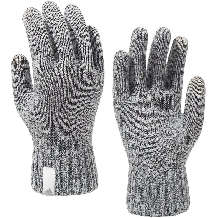 Adidas DM Gloves Winter Strickhandschuhe Herren Damen Finger Handschuh grau warm - Bild 1 von 4